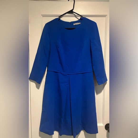 Eliza J. Cobalt Royal Blue Fit and Flare A-Line 3/4 Sleeve Dress Size 10 - Picture 1 of 5
